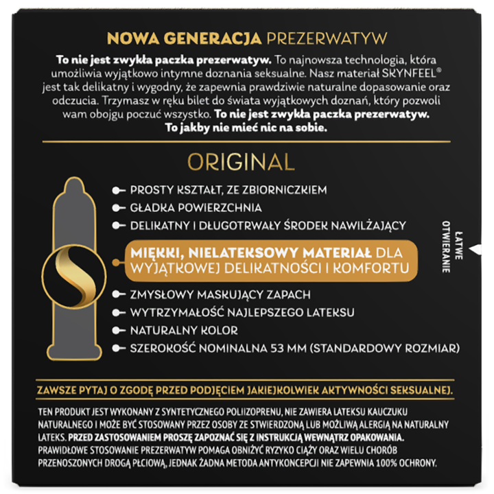 SKYN Original prezerwatywy nielateksowe, 3 szt.