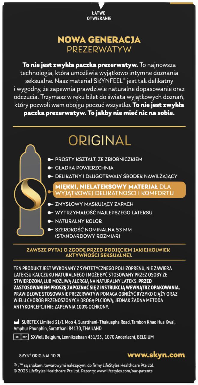 SKYN Original prezerwatywy nielateksowe, 10 szt.