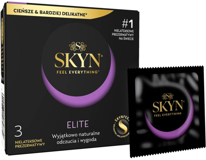 SKYN Elite prezerwatywy nielateksowe ultracienkie, 3 szt.