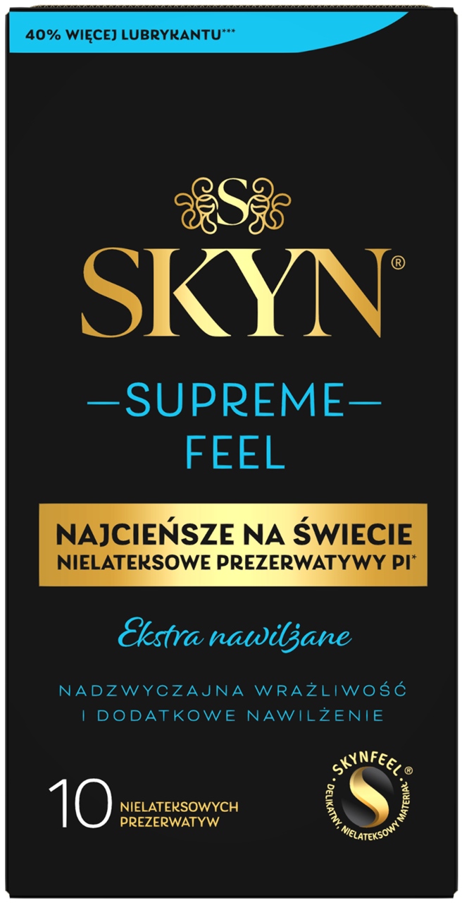 SKYN Supreme Feel prezerwatywy nielateksowe, ekstra nawilżane, 10 szt.