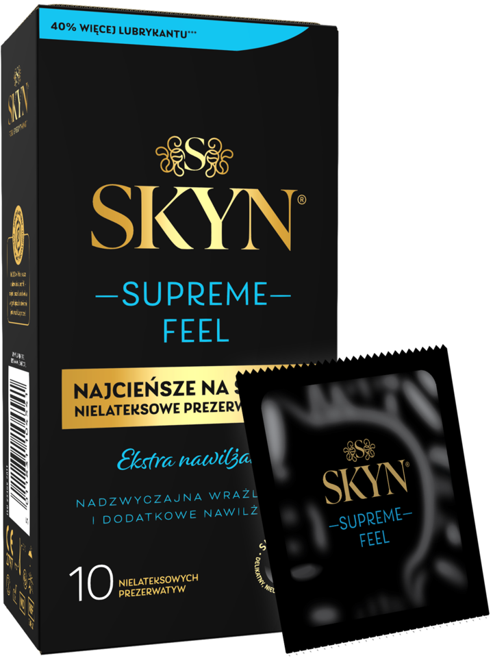SKYN Supreme Feel prezerwatywy nielateksowe, ekstra nawilżane, 10 szt.