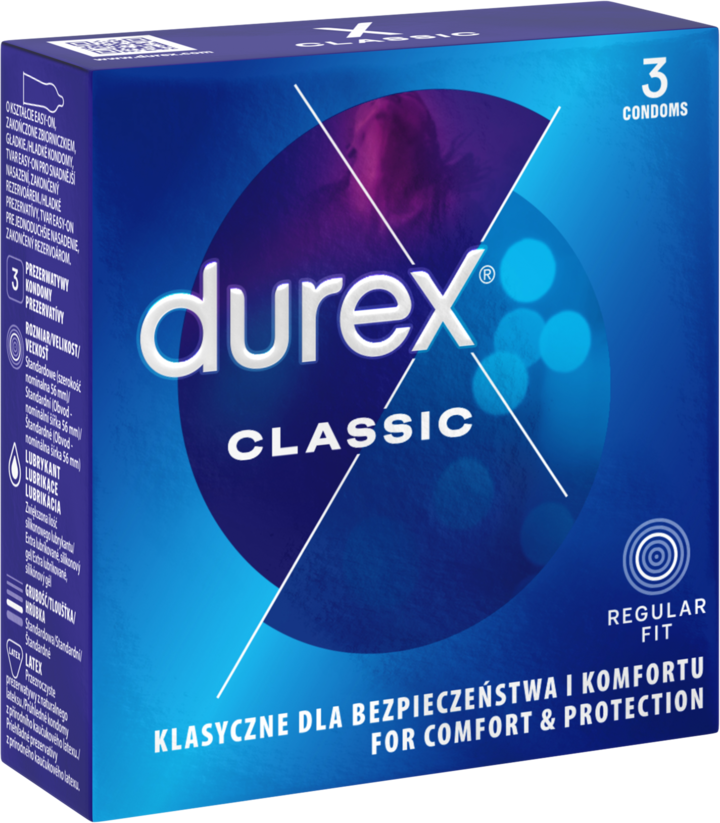 Durex Classic prezerwatywy lateksowe, 3 szt.