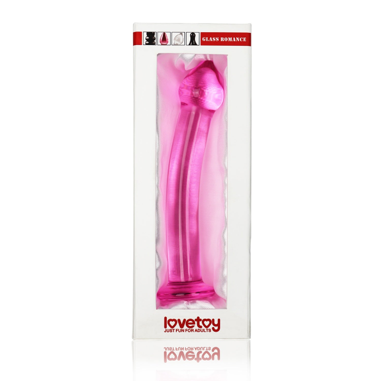 Lovetoy Glass Romance 7.5" Pink - szklane dildo