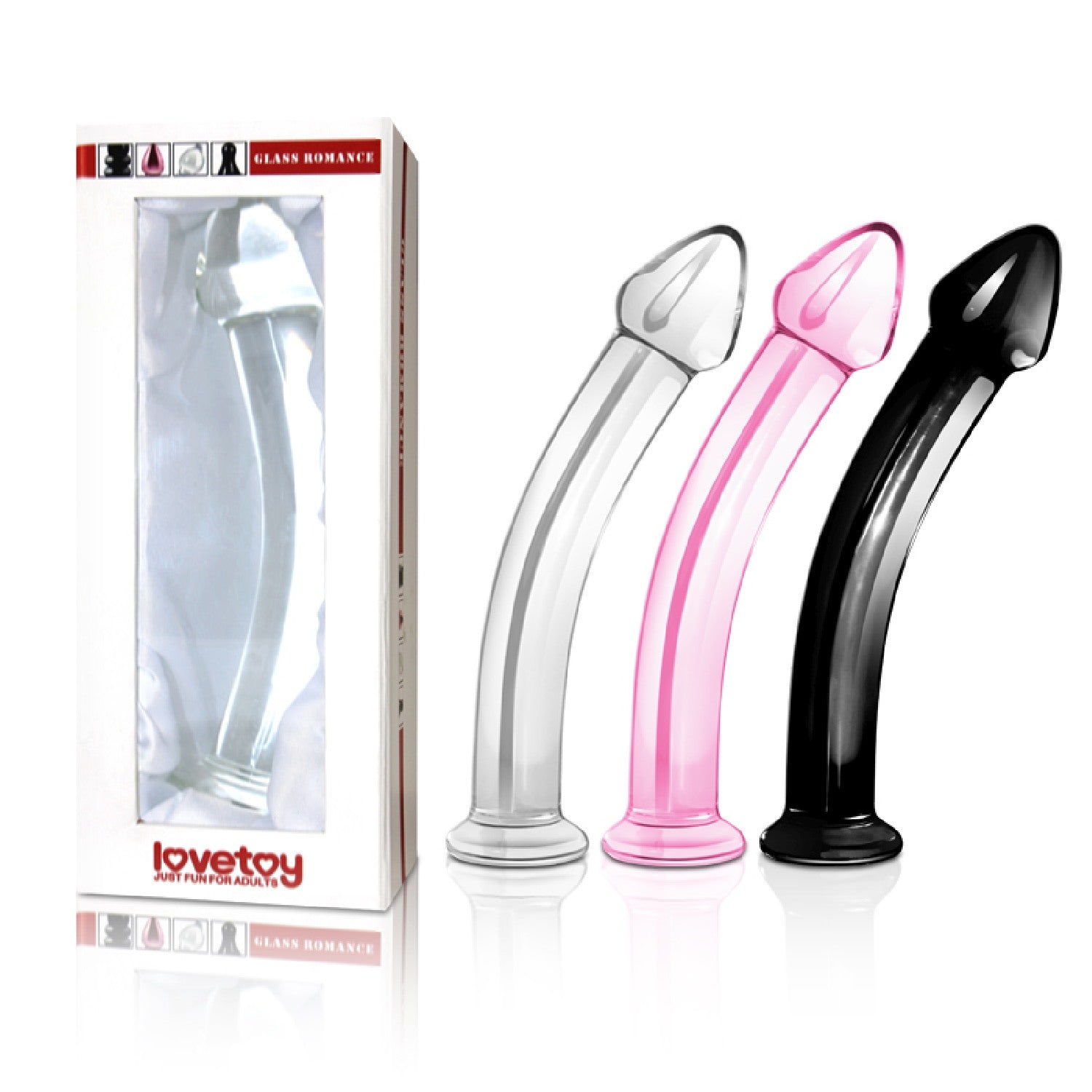 Lovetoy Glass Romance 7.5" Pink - szklane dildo