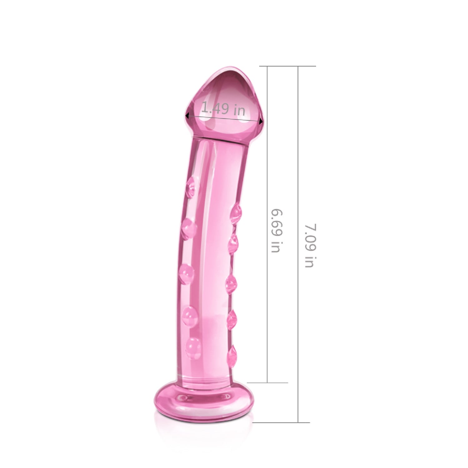 Lovetoy Glass Romance Pink 7.5" - szklane dildo z wypustkami