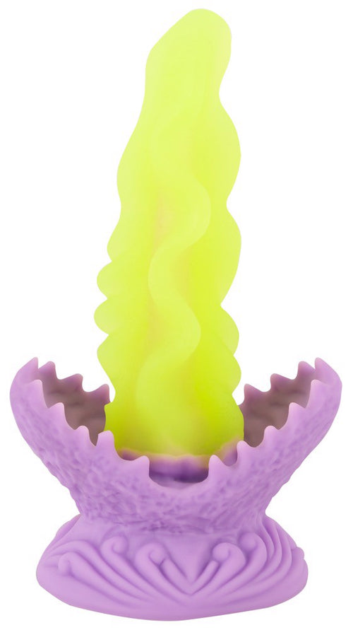 Beasty Cocks Passionate Plant neonowe dildo fantasy z fioletową podstawą i przyssawką