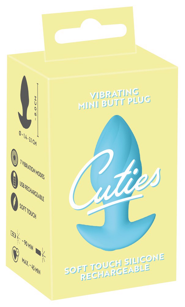Cuties wibrujący korek analny (niebieski)