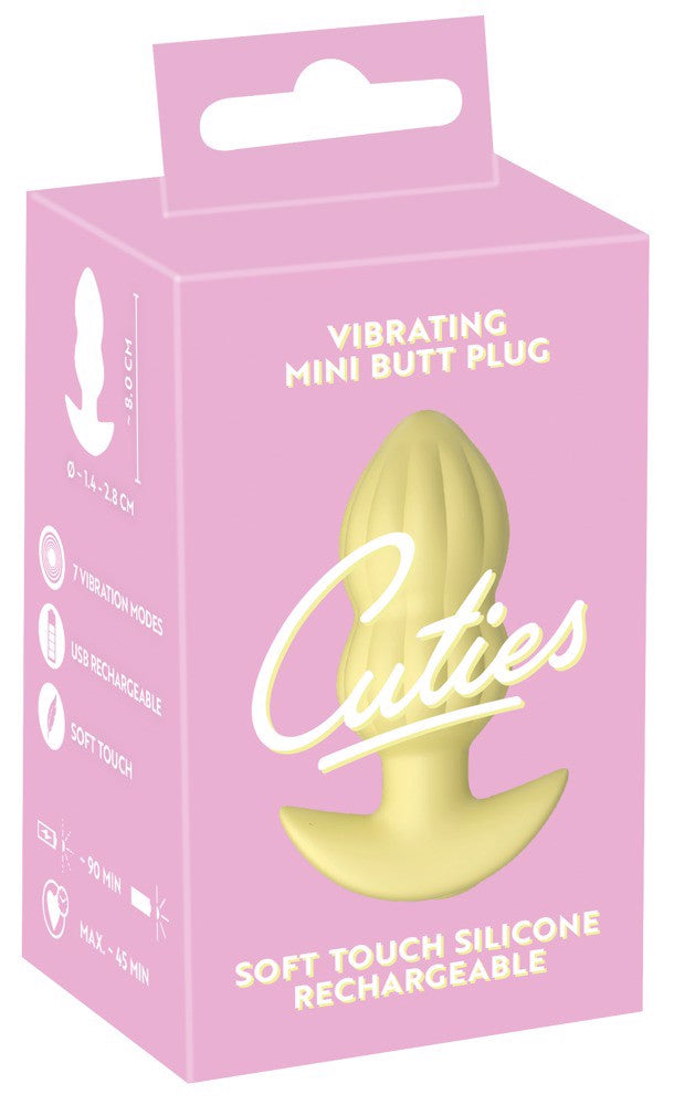 Cuties wibrujący korek analny (żółty)