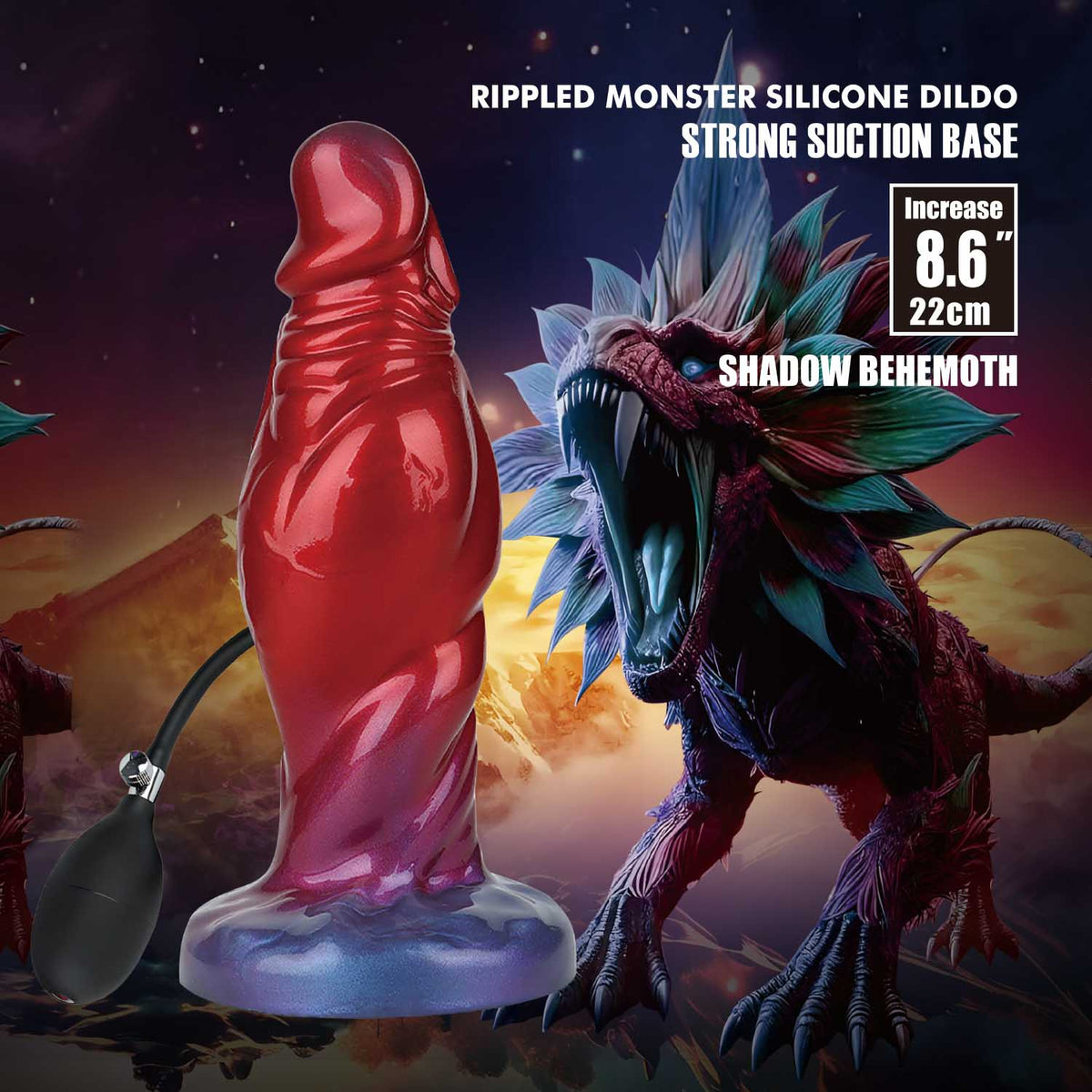 Power Monsters Shadow Behemoth 22 cm pompowane dildo
