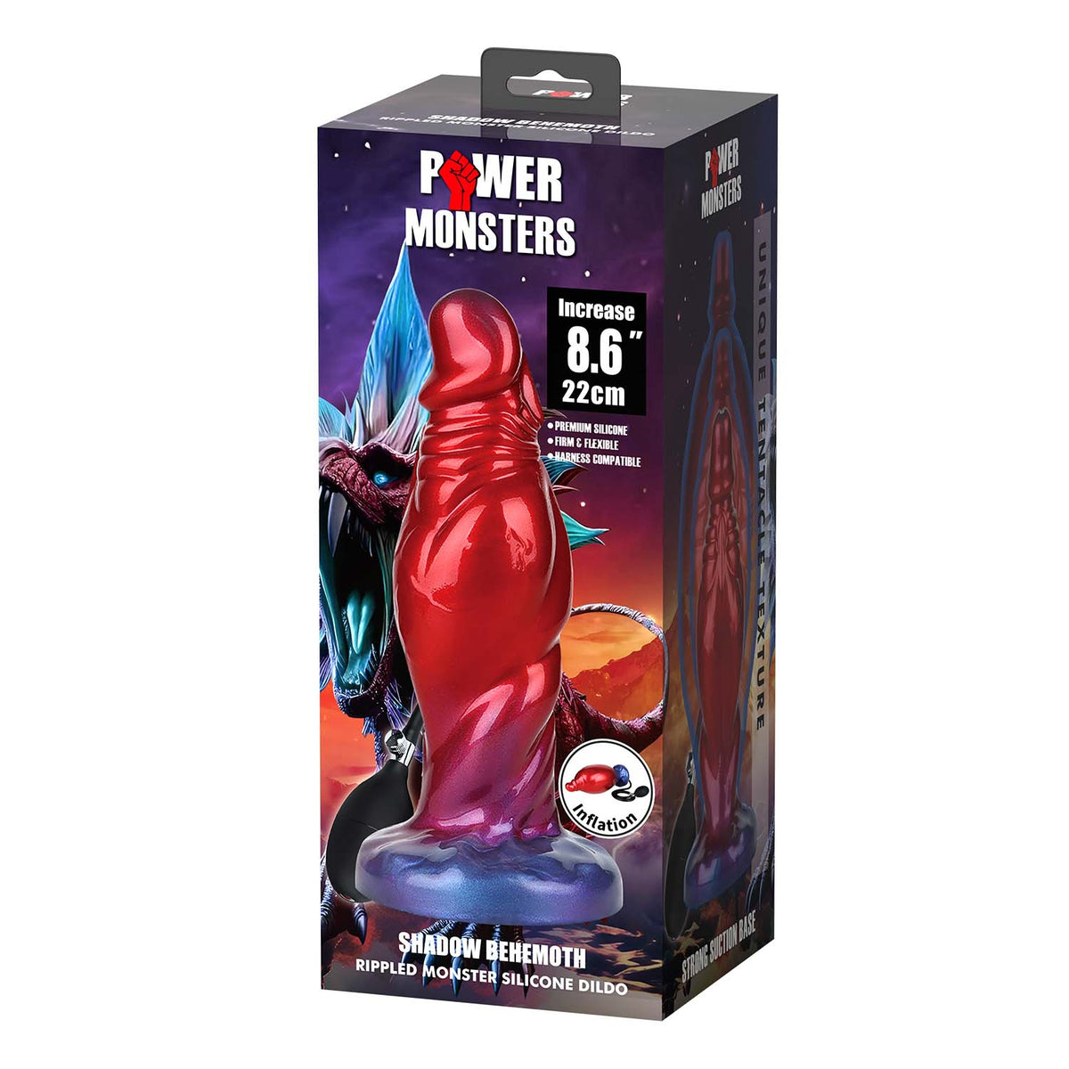 Power Monsters Shadow Behemoth 22 cm pompowane dildo