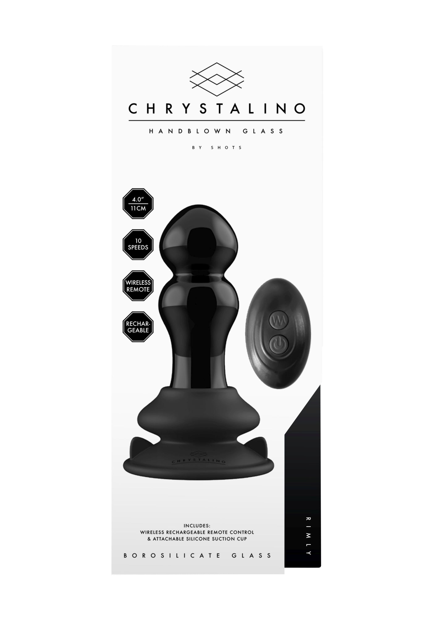 Chrystalino Rimly szklany wibrator z pilotem
