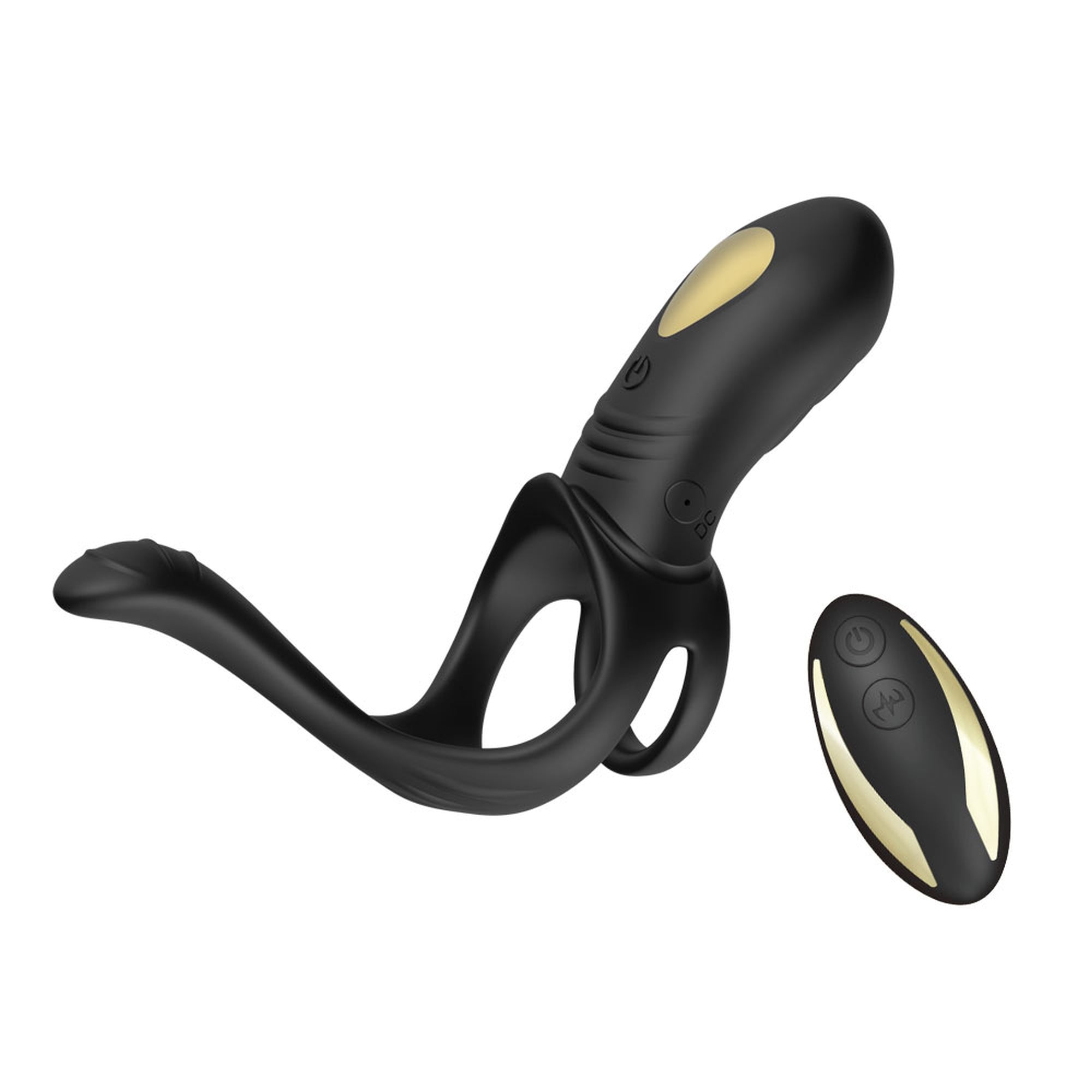 B-Series Ring Black wibrujący pierścień erekcyjny